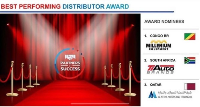 Millennium nominated for the award 'best performing distributor' by Valvoline 